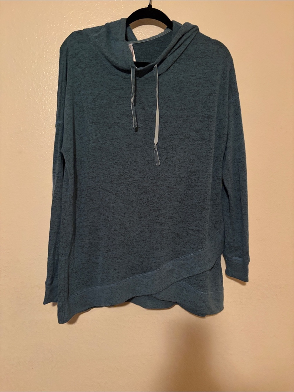 Gilligan & O'Malley Teal Cowl Neck Pullover Hoodie
